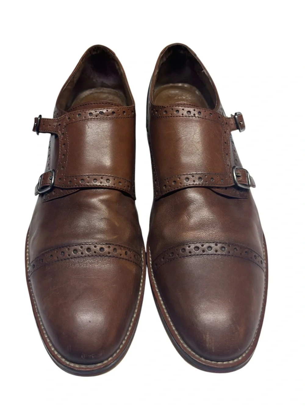 Johnston & Murphy 1850 Leather Double Monk Strap Loafers Dress Shoes Size 12